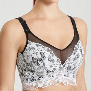 Women's Lace Floral Embroidered Summer Thin Bras - Nude