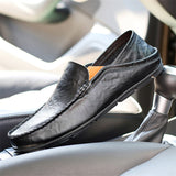 Men‘s Genuine Leather Casual Slip On Driving Shoes