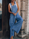 Women's Sleeveless Loose Denim Jumpsuits for Summer