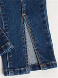 Women's Street Style Washed Effect Fashion Long Denim Jeans