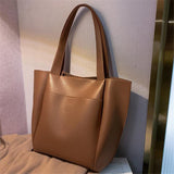 On-Trendy Large Capacity Ultra-Soft Material Slip Pocket Shoulder Bag Tote Bag