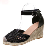 Women's Elegant Woven Rope Wedge Heels Sandals