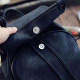 Minimalist Style Solid Color Buckle Up Adjustable Strap Backpack
