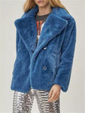 Ladies Temperament Warm Bright Plush Large Size Winter Coats