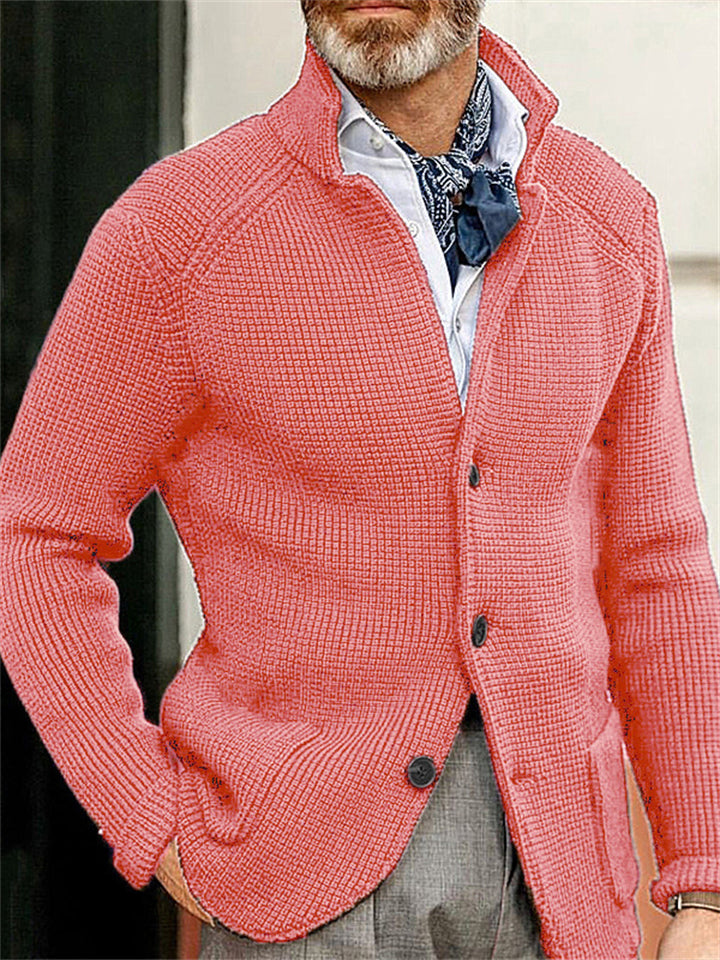 Men's Stand Collar Button Up Sweater Cardigans