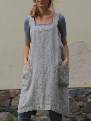 Women's Comfort Relaxed Cotton Linen Home Wear Dress