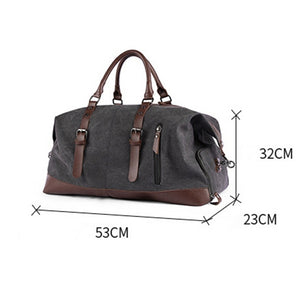 Men's Grey Retro Canvas Removable Travel Handbags