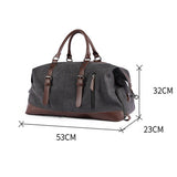 Men's Grey Retro Canvas Removable Travel Handbags