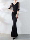 Gorgeous Fitted Waist Mermaid Maxi Vintage Evening Gowns