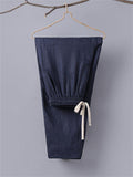 Daily Wear Leg Cuff Slit Design Stylish Loose Straight-Leg Trousers