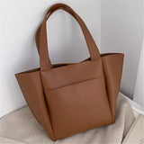 On-Trendy Large Capacity Ultra-Soft Material Slip Pocket Shoulder Bag Tote Bag