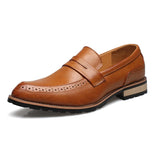 Exquisite Wingtip All-Match Pointed Toe Wear-Resistant Footwear Men's Leather Shoes