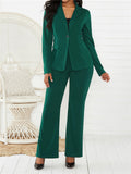 Women Business Formal Comfy Solid Color Suit Coat + Pants