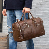 Large Capacity Durable Travelling Leather Duffel Bags For Men