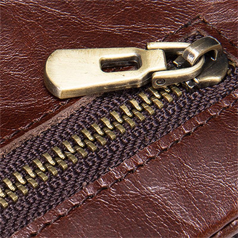 RFID Blocking Men's Leather Anti-Theft Chain Design Wallet