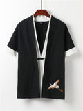Mens Loose Knitted Personality Short Sleeve Hipster Shirts