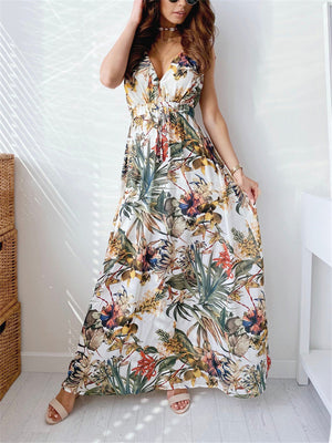 Women's Beautiful All-Over Floral Print Summer Holiday Dresses