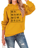 Female Casual Letter Print Pullover Loose Hoodies with Kangaroo Pocket