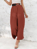 Women's Summer Ultra Soft High Waist Pockets Flowing Wide Leg Pants