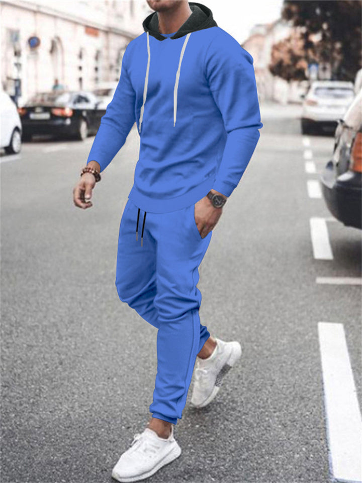 Men's Fashion Hooded Sporty Outfit Sets for Spring