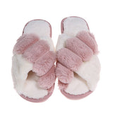 New Soft Plush Open Toe Splendid Faux Fur Fluffy Slippers