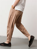 Men's Solid Color Linen Pants With Pockets