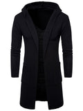 Men's Knitted Long Sleeve Hooded Cardigan