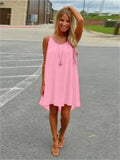 Summer Sleeveless Chiffon Coral Dress