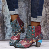 Amazing Retro Ethnic Style Splice Spika Heels Ladies Ankle Boots