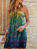 Halter Neck Sleeveless Multicolor Trendy Summer Dresses
