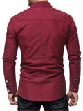 Spring Pure Color Fit Turn-down Collar T-shirts for Men