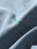 Men's Fashion Green Slanting Line Washed Effect Straight Leg Jeans