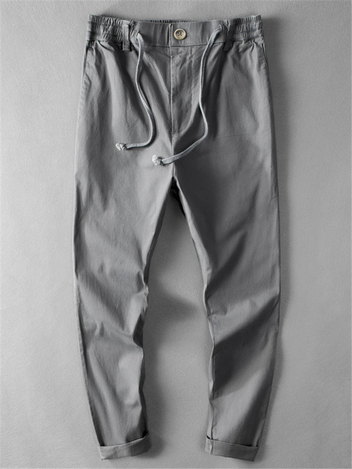 Elastic Band Fitness Cotton Solid Color Pants