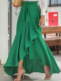 Noble Trendy Lace Up Irregular Fishtail Skirts
