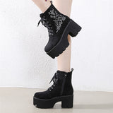Fashion Thick-Soled Suede Leather Gothic Boots