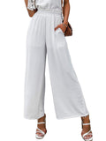 Women's Summer Ultra Soft High Waist Pockets Flowing Wide Leg Pants