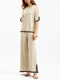 Women's Comfortable Temperament Knitted 2-piece Loungewear Sets