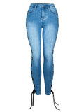 Women's Sexy Slim Fit Bowknot Denim Jeans