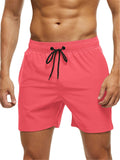 New Casual Solid Color Stretch Quick Dry Men's Board Shorts