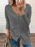 Trendy V-Neck Buttons-Up Sweaters Cardigans