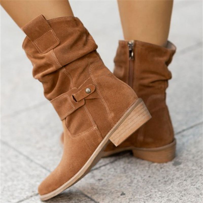 Autumn Winter Ladies Casual Round Head Boots