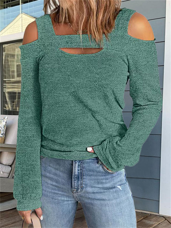 Fashion Off Shoulder Loose Comfortable Pullover Women Shirts for Autumn