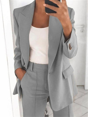 Fashion Simple Lapel Button Temperament Suit Coats