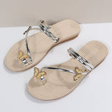 Flat Heel Casual Butterflies Decorated Slippers