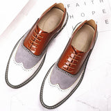 Casual Fashion Pointed Toe Carved PU Leather Shoes For Men