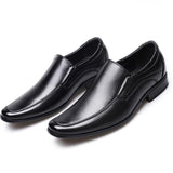 Men's Casual Solid Color Slip-On Suqare Toe PU Leather Shoes
