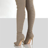 Pointed Toe Solid Color Over-The-Knee Boots