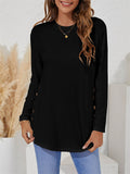 Women's Simple Casual Round Neck Long Sleeve T-shirts