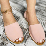 Casual Flat Peep Toe PU Slip On Spanish Sandals for Women