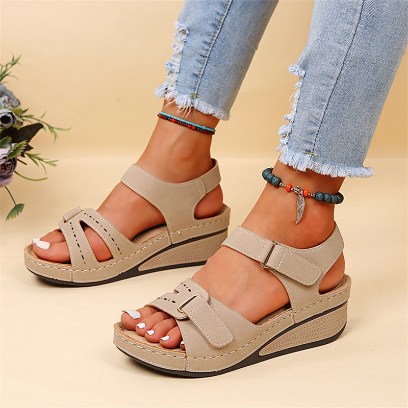 Women's Open Toe Summer Vacation Velcro Roman Sandals